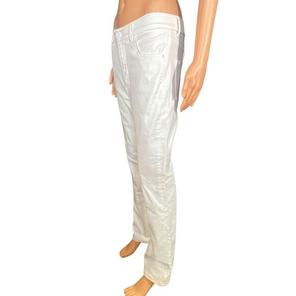 Express White Denim Jeans Bootcut High Rise Womens Size 8R w Pockets - Picture 3 of 8